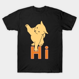 cute cat saying hi T-Shirt